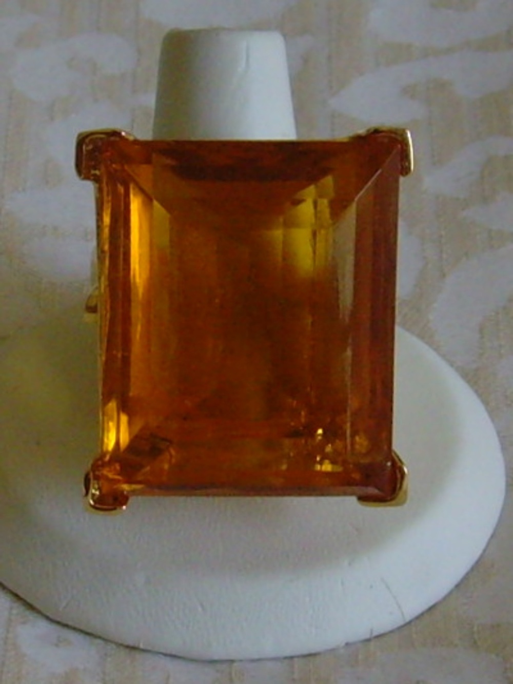 Kenneth J Lane (KJL) RARE Vintage Faux Topaz Colored Stone Ring (Adjustable)